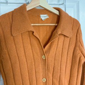 Orange Ribbed Knit Sweater